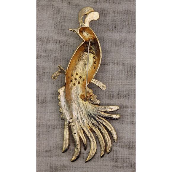 1980's Large Republic of China Bird of Paradise Enamel Brooch. - Picture 2 of 2